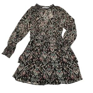 ZARA Blousy Sheer Mini Dress flowy Print Size Medium